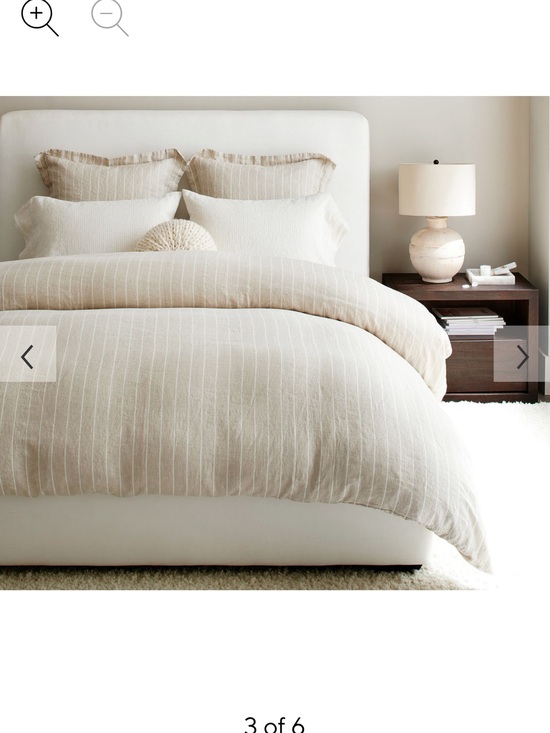 Pottery Barn Other - Pottery Barn Belgian Linen Stripe Natural Wheat King Sheet Set NIB!